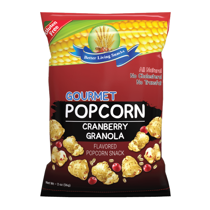 Better Living Gourmet Popcorn - 56g - Cranberry Granola